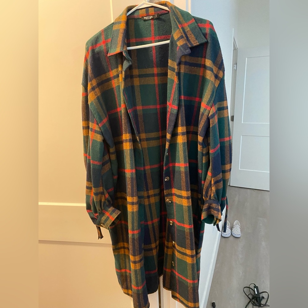 Nasty Gal Plaid Duster Never Worn Winter 2021